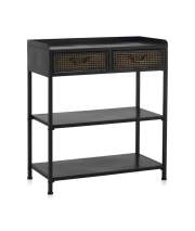 Consola Metalica Industrial 2 Cajones Negro Bronce Adenaren