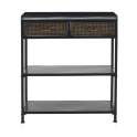 Consola Metalica Industrial 2 Cajones Negro Bronce Adenaren