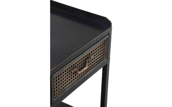 Consola Metalica Industrial 2 Cajones Negro Bronce Adenaren