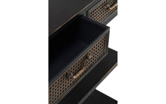 Consola Metalica Industrial 2 Cajones Negro Bronce Adenaren