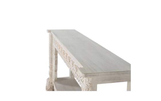 Consola Para Recibidor Madera Tallada Blanco Decape Aditas