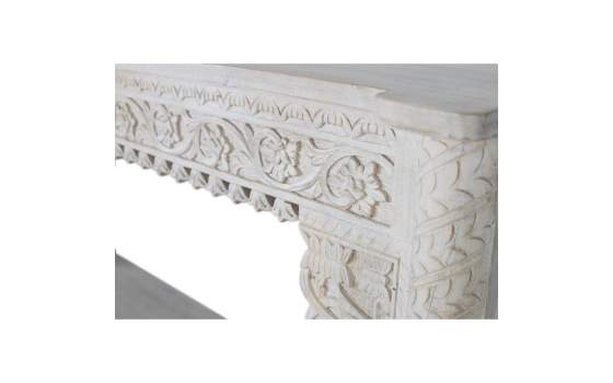 Consola Para Recibidor Madera Tallada Blanco Decape Aditas