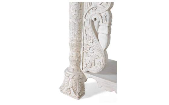 Consola Para Recibidor Madera Tallada Blanco Decape Aditas