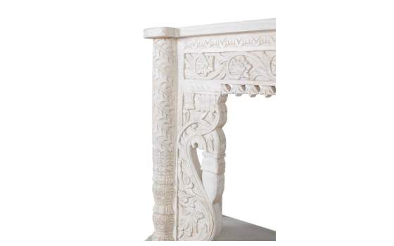 Consola Para Recibidor Madera Tallada Blanco Decape Aditas