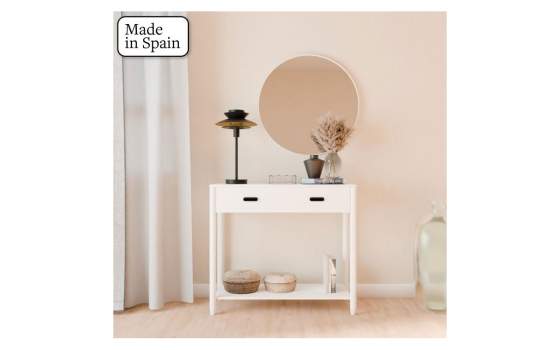 Consola Recibidor 1 Cajon Lacada Blanca Serie Albada