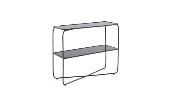 Consola Recibidor 1 Estante Forja Cristal Serie Ahejat