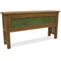 Consola Recibidor 1 Puerta Tallada Verde - Serie Alvinz
