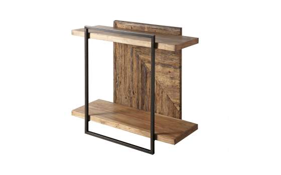 Consola Recibidor 2 Baldas Madera Reciclada Metal Venatici