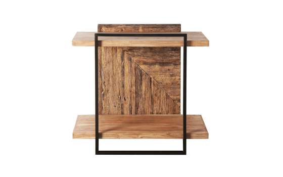 Consola Recibidor 2 Baldas Madera Reciclada Metal Venatici
