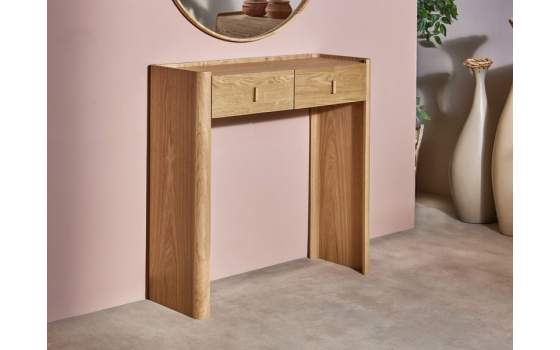 Consola Recibidor 2 Cajones Madera Fresno Natural Nereide