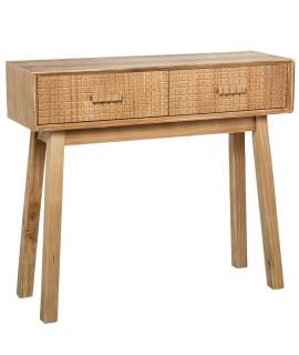 Consola Recibidor 2 Cajones Madera Natural Tallada Ardoll