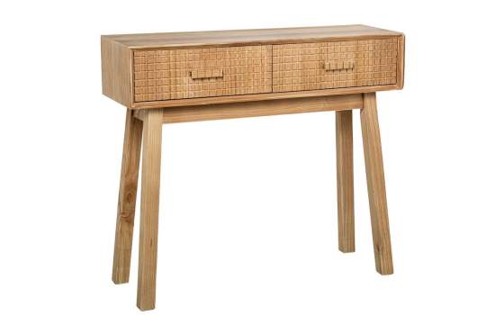 Consola Recibidor 2 Cajones Madera Natural Tallada Ardoll