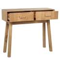 Consola Recibidor 2 Cajones Madera Natural Tallada Ardoll