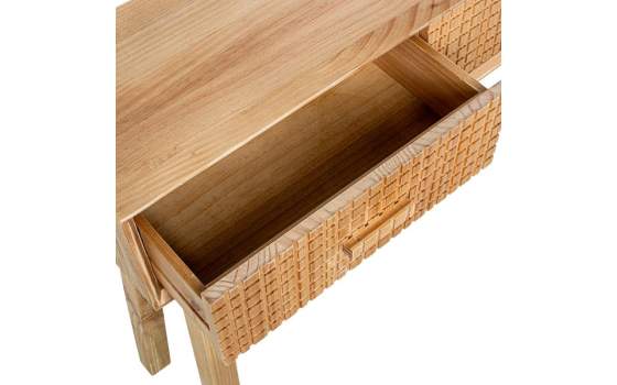 Consola Recibidor 2 Cajones Madera Natural Tallada Ardoll