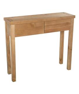 Consola Recibidor 2 Cajones Madera Pino Color Miel Serie Arckel