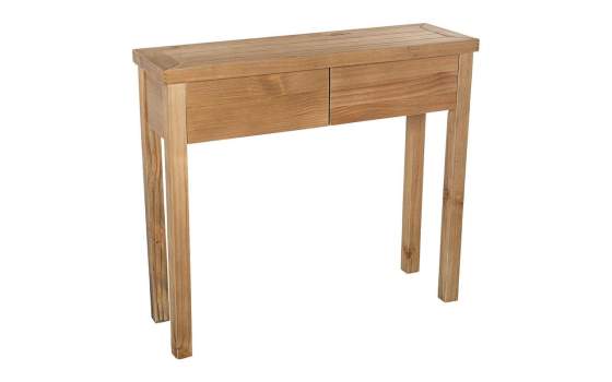 Consola Recibidor 2 Cajones Madera Pino Color Miel Serie Arckel