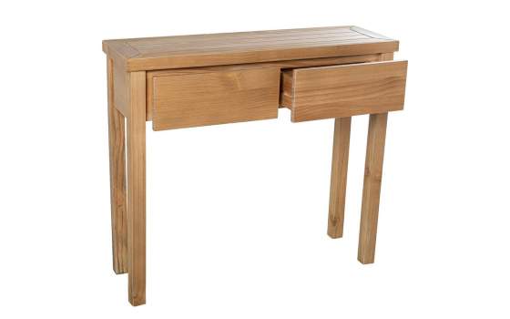 Consola Recibidor 2 Cajones Madera Pino Color Miel Serie Arckel