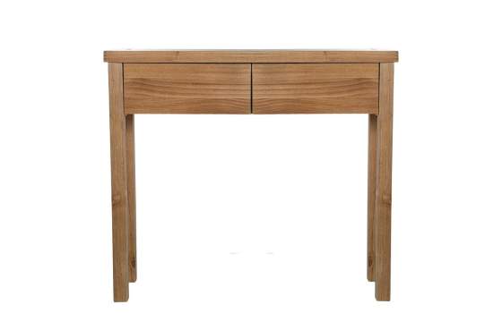 Consola Recibidor 2 Cajones Madera Pino Color Miel Serie Arckel