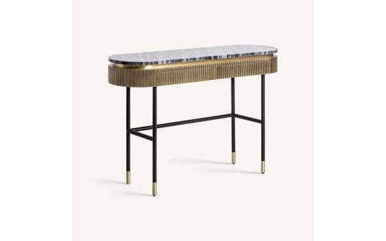 Consola Recibidor 2 Cajones Metal Madera Serie Valbruna