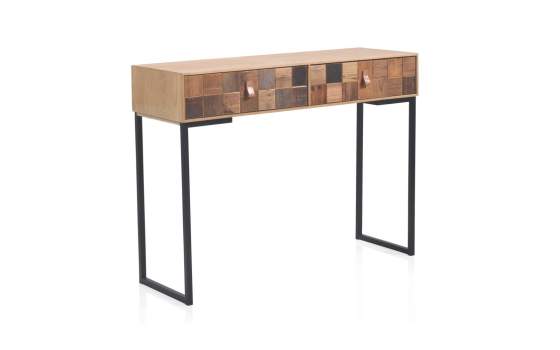 Consola Recibidor 2 Cajones Tablas Recicladas Serie Aerts