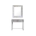 Consola Recibidor 2 Cajones Tallados en Blanco Decape Hanif