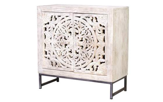Consola Recibidor 2 Puertas Talladas Oriental Mandala Mykonos