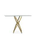 Consola Recibidor Acero Inoxidable Oro y Cristal Serie Aberlin