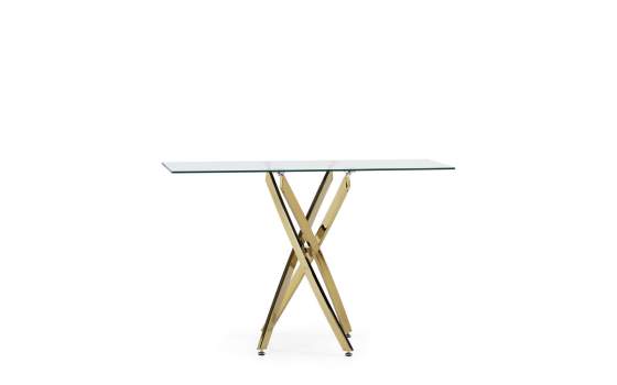 Consola Recibidor Acero Inoxidable Oro y Cristal Serie Aberlin