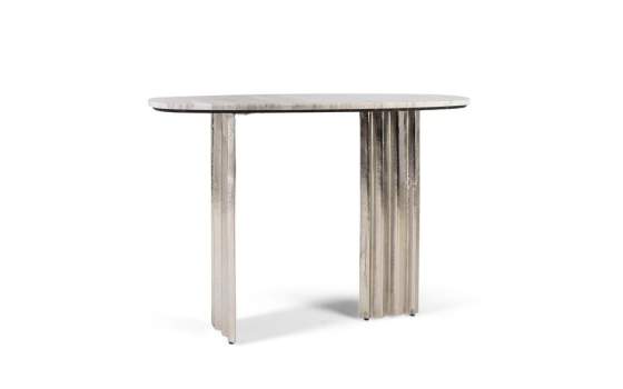 Consola Recibidor Base Aluminio Tapa Marmol Basei