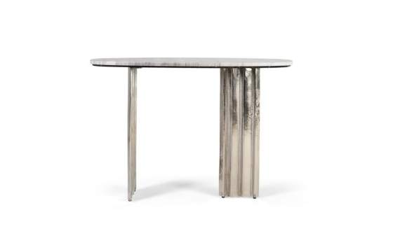 Consola Recibidor Base Aluminio Tapa Marmol Basei