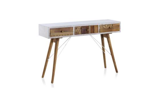 Recibidor Blanco Decape 3 Cajones Madera Reciclada Albost
