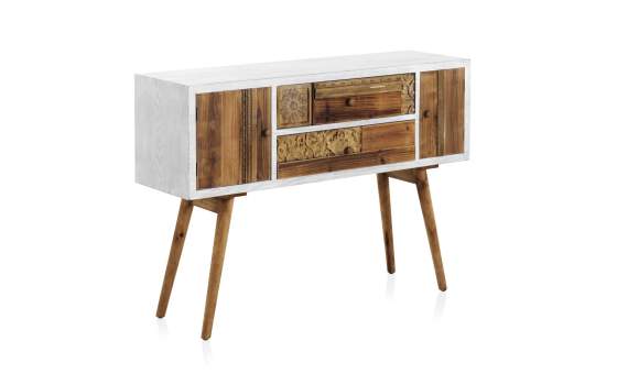 Consola Recibidor Blanco Decape Cajones Madera Reciclada Albost