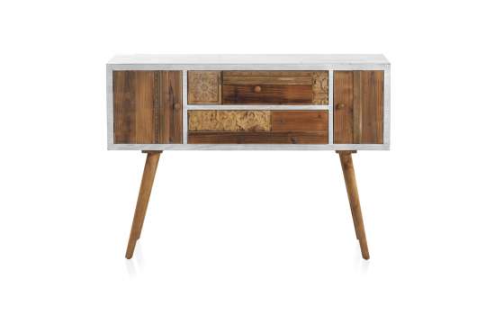 Consola Recibidor Blanco Decape Cajones Madera Reciclada Albost