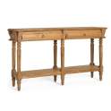 Consola Recibidor Clasica Madera Teca 2 Cajones Avrile