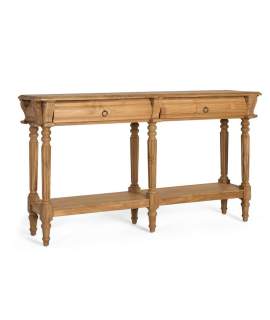 Consola Recibidor Clasica Madera Teca 2 Cajones Avrile