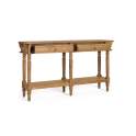 Consola Recibidor Clasica Madera Teca 2 Cajones Avrile