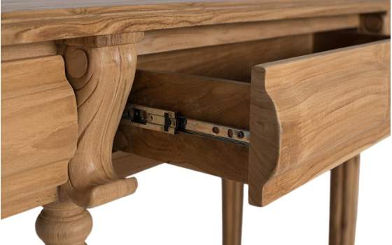 Consola Recibidor Clasica Madera Teca 2 Cajones Avrile