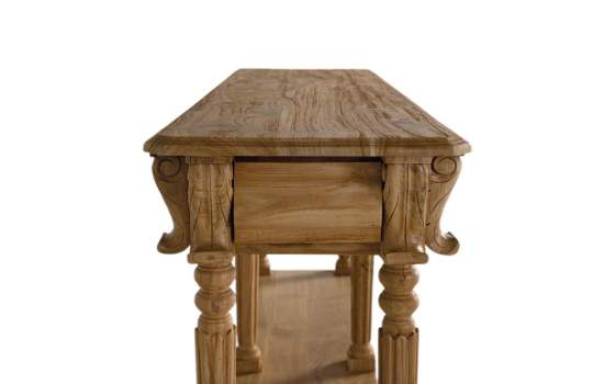 Consola Recibidor Clasica Madera Teca 2 Cajones Avrile