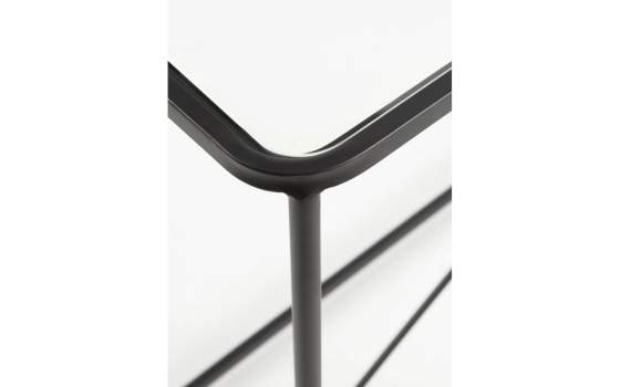 Consola Recibidor de Forja y Acero Tapa Cristal Serie Andion