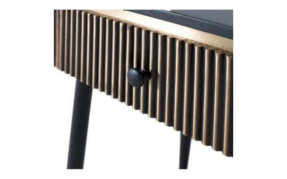 Consola Recibidor Diseño Actual 2 Cajones Negro Oro - Aboiat