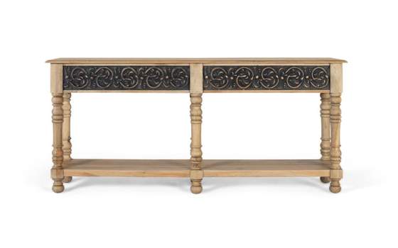 Consola Recibidor Diseño Rustico bicolor Gris y Natural Azuot Consola Recibidor Diseño Rustico bicolor Gris y Natural Azuot