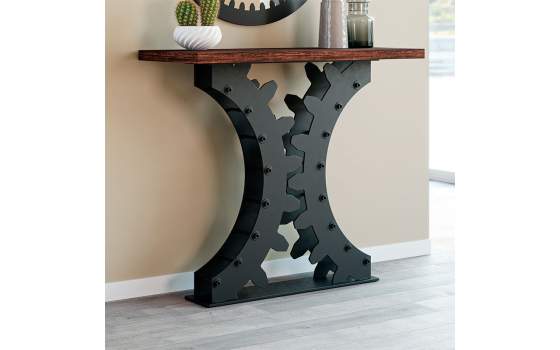 Consola Recibidor Estilo Industrial Acero Madera Serie Roxette