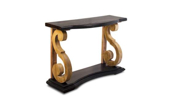 Consola Recibidor Estilo Rustico Madera Natural y Negro Datas