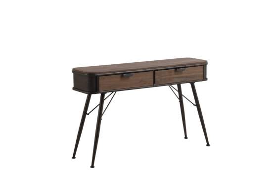 Consola Recibidor Industrial 2 Cajones Madera Metal Abrami
