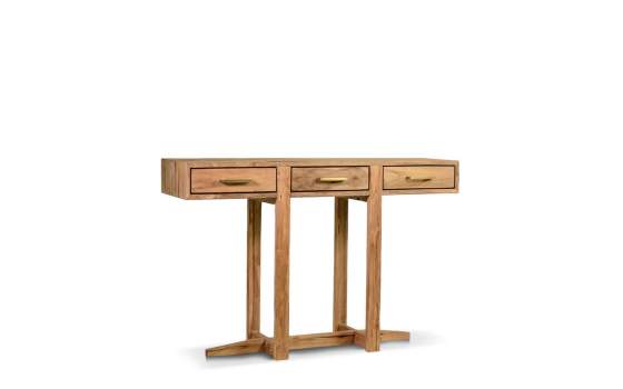 Consola Recibidor Lineal 3 Cajones Madera Teca Anatis Consola Recibidor Lineal 3 Cajones Madera Teca Anatis