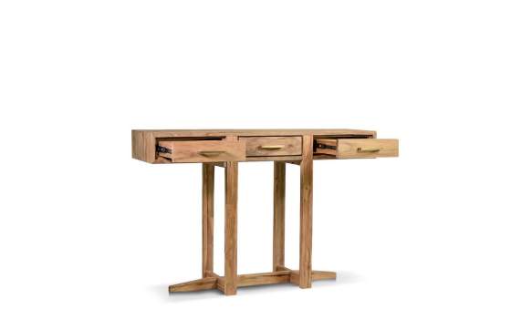 Consola Recibidor Lineal 3 Cajones Madera Teca Anatis Consola Recibidor Lineal 3 Cajones Madera Teca Anatis