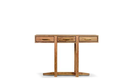 Consola Recibidor Lineal 3 Cajones Madera Teca Anatis Consola Recibidor Lineal 3 Cajones Madera Teca Anatis