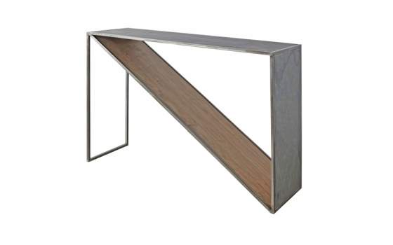 Consola recibidor Madera Acacia Acero y Piedra New Stone