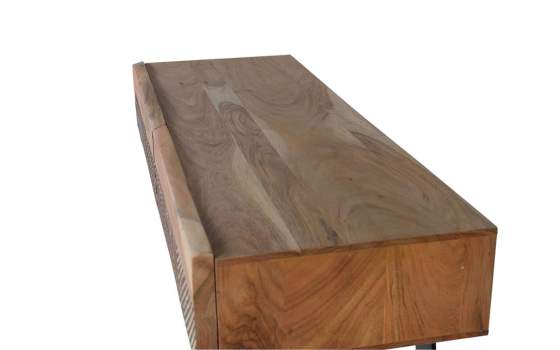Consola Recibidor Madera Maciza Acacia 2 Cajones Alvird