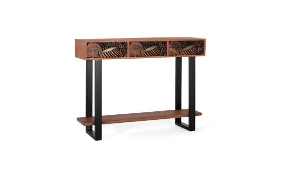 Consola Recibidor Madera Maciza Actual 3 Cajones Daersin Consola Recibidor Madera Maciza Actual 3 Cajones Daersin